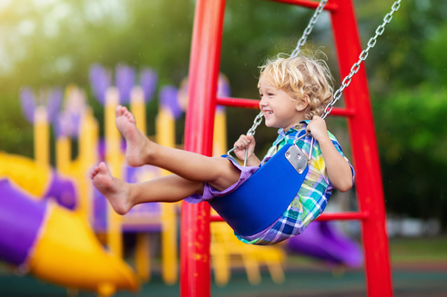 Three age-segmented playgrounds at Adventure Academy